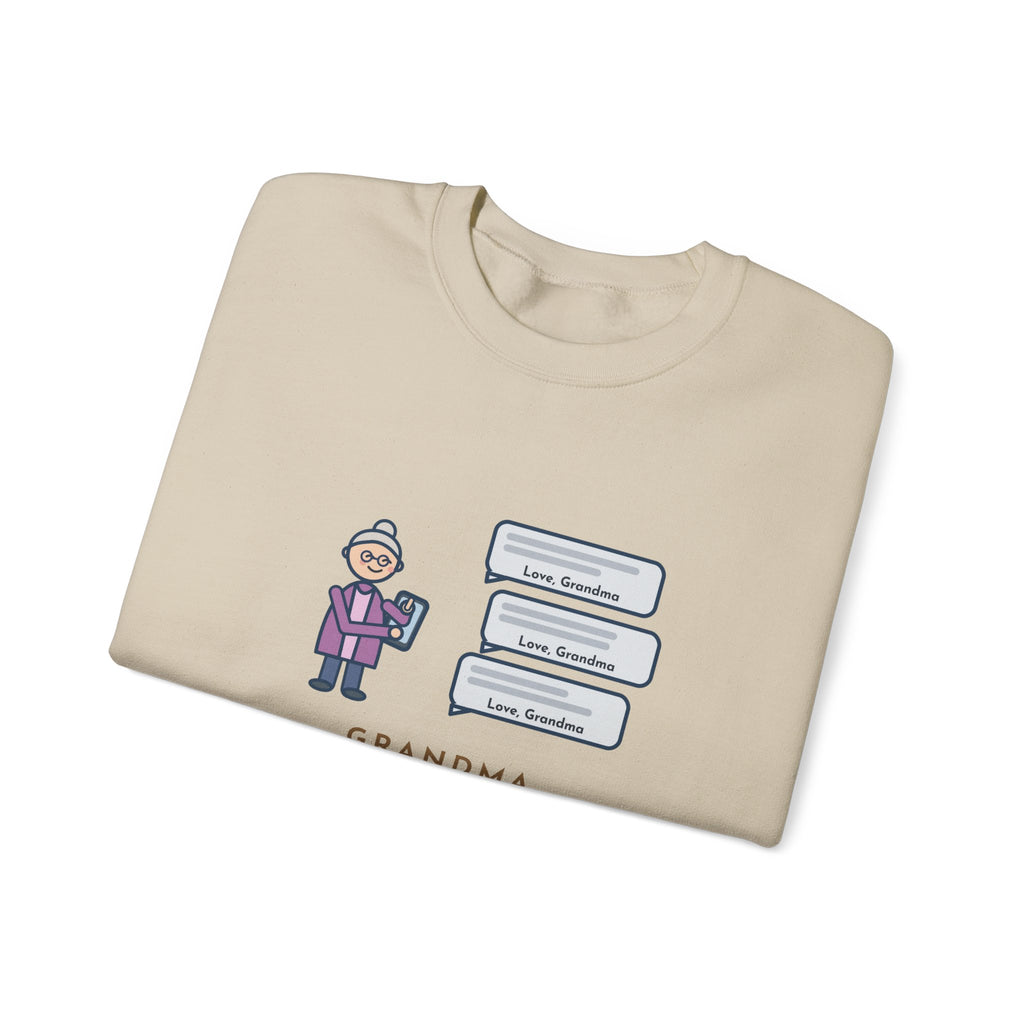Grandma Texting Sweatshirt, Learned to Text, Every Message Ends with Love, Grandma, Funny Text Bubbles Crewneck