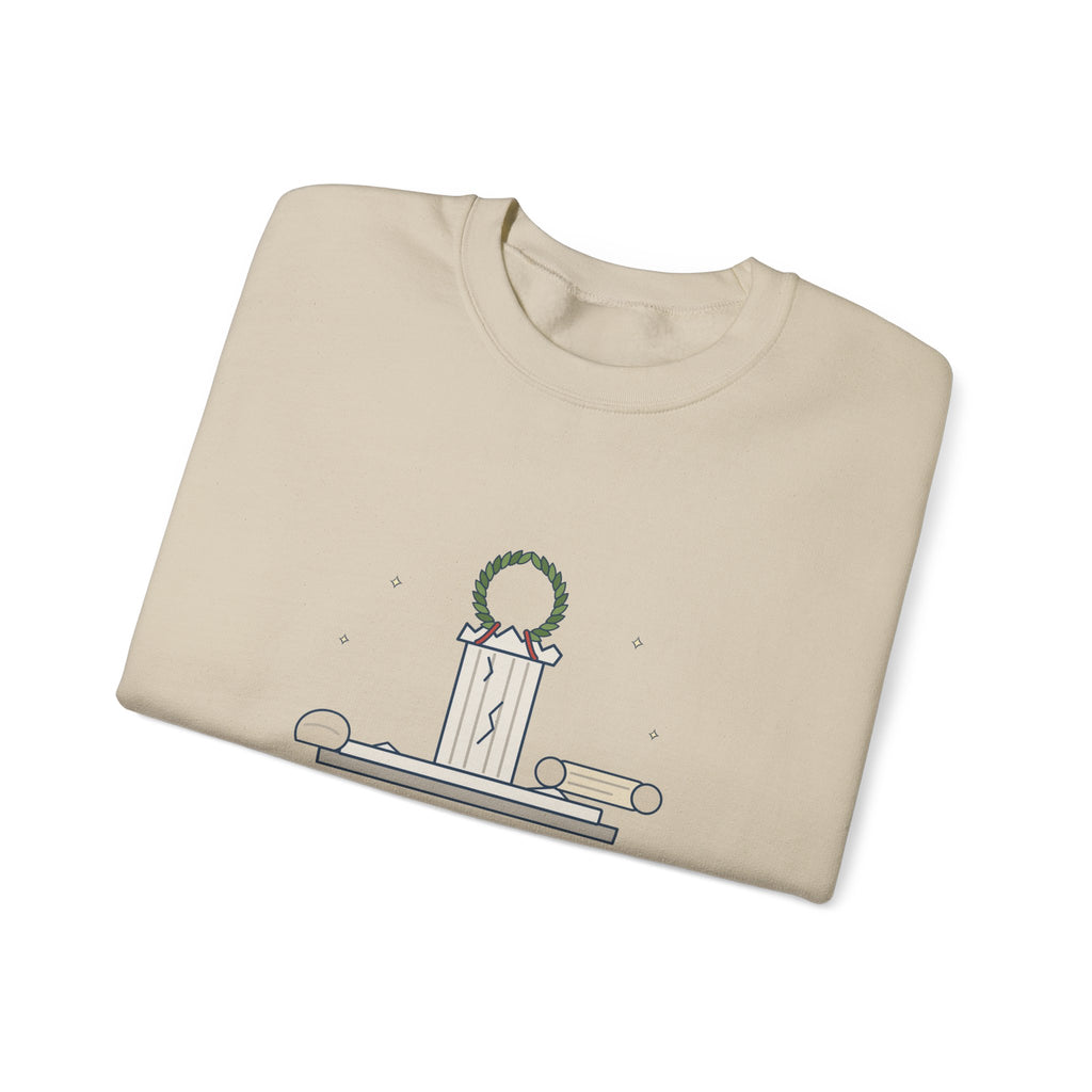 Beware the Ides of March Sweatshirt, Humor Shakespeare Quote Crewneck with Laurel and Column