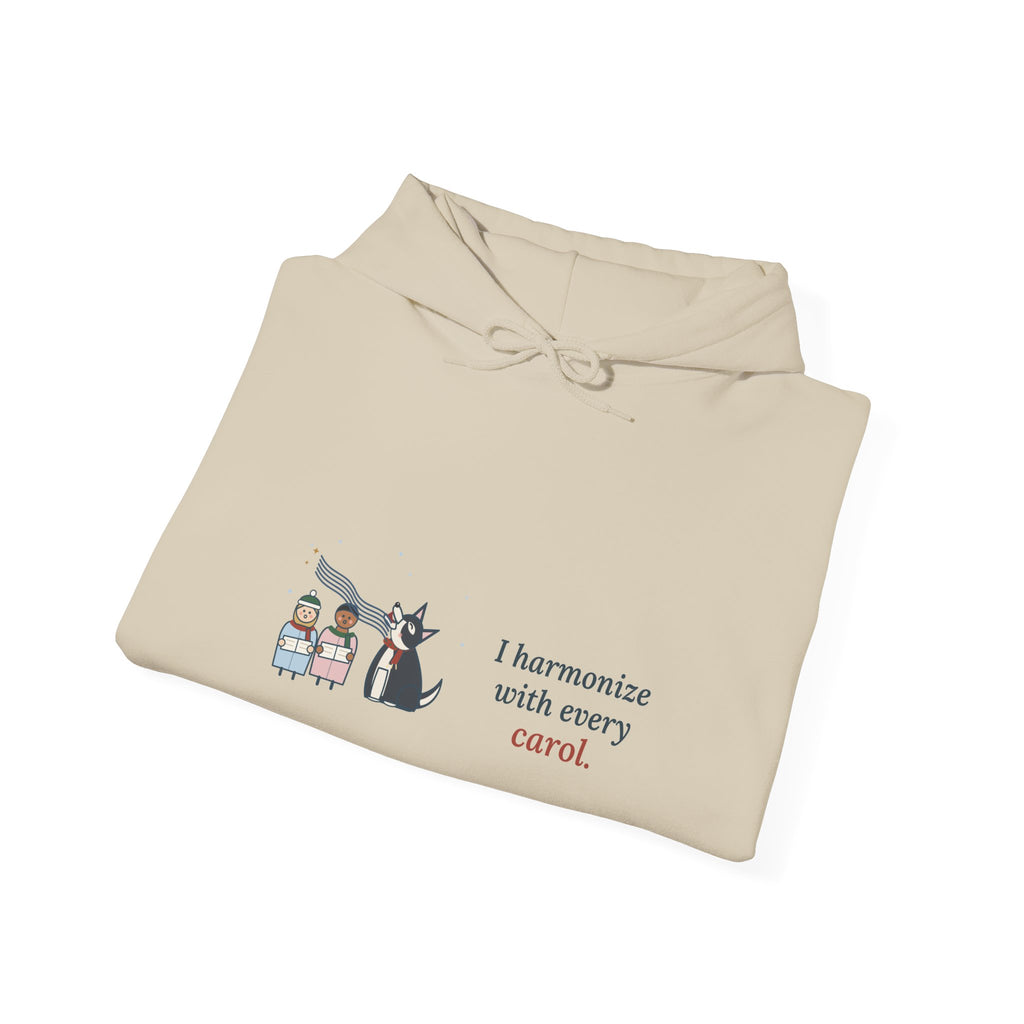 Husky Hoodie - I Harmonize With Every Carol Siberian Husky Christmas Hooded Sweatshirt
