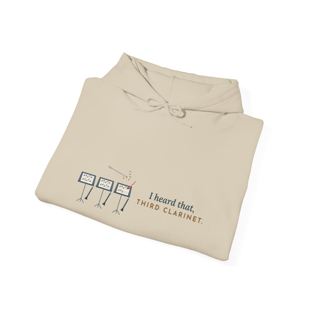 Band Director Hoodie - I Heard That, Third Clarinet. Music Teacher Hooded Sweatshirt