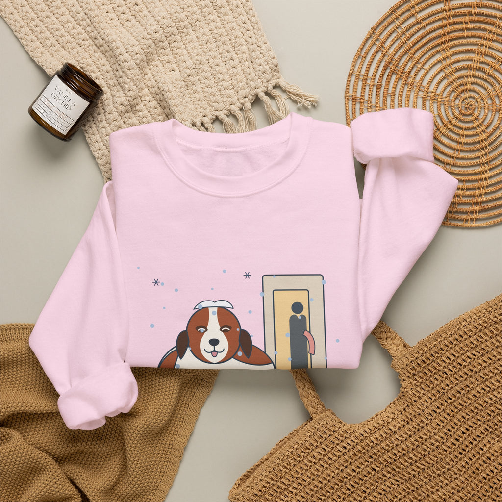 Saint Bernard Winter Crewneck Sweatshirt - Inside Dog Until the First Big Snow Big Dog Gift