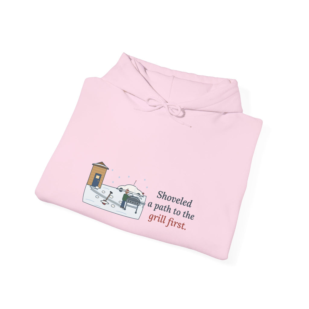 Winter Grilling Hoodie - Shoveled a Path to the Grill First Grill Dad Sweatshirt