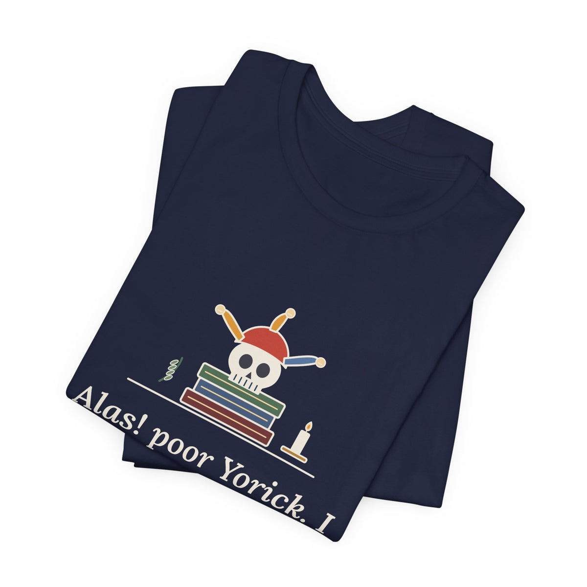 Shakespeare Quote T-Shirt, Alas, Poor Yorick, Gothic Jester Skull Tee