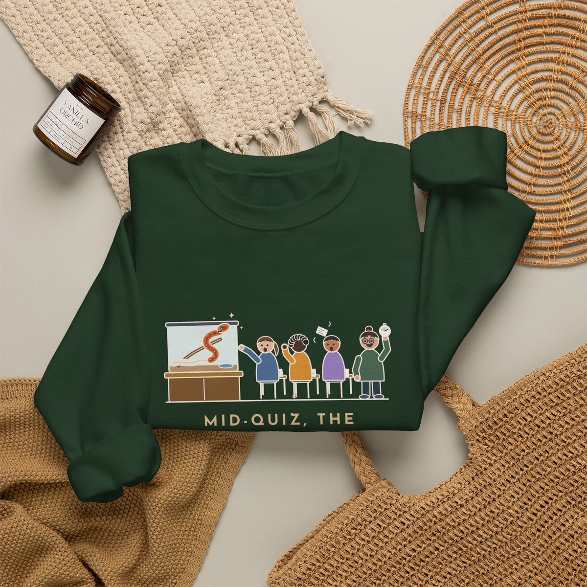 Zoology Teacher Crewneck Sweatshirt - Class Snake Shed During the Quiz