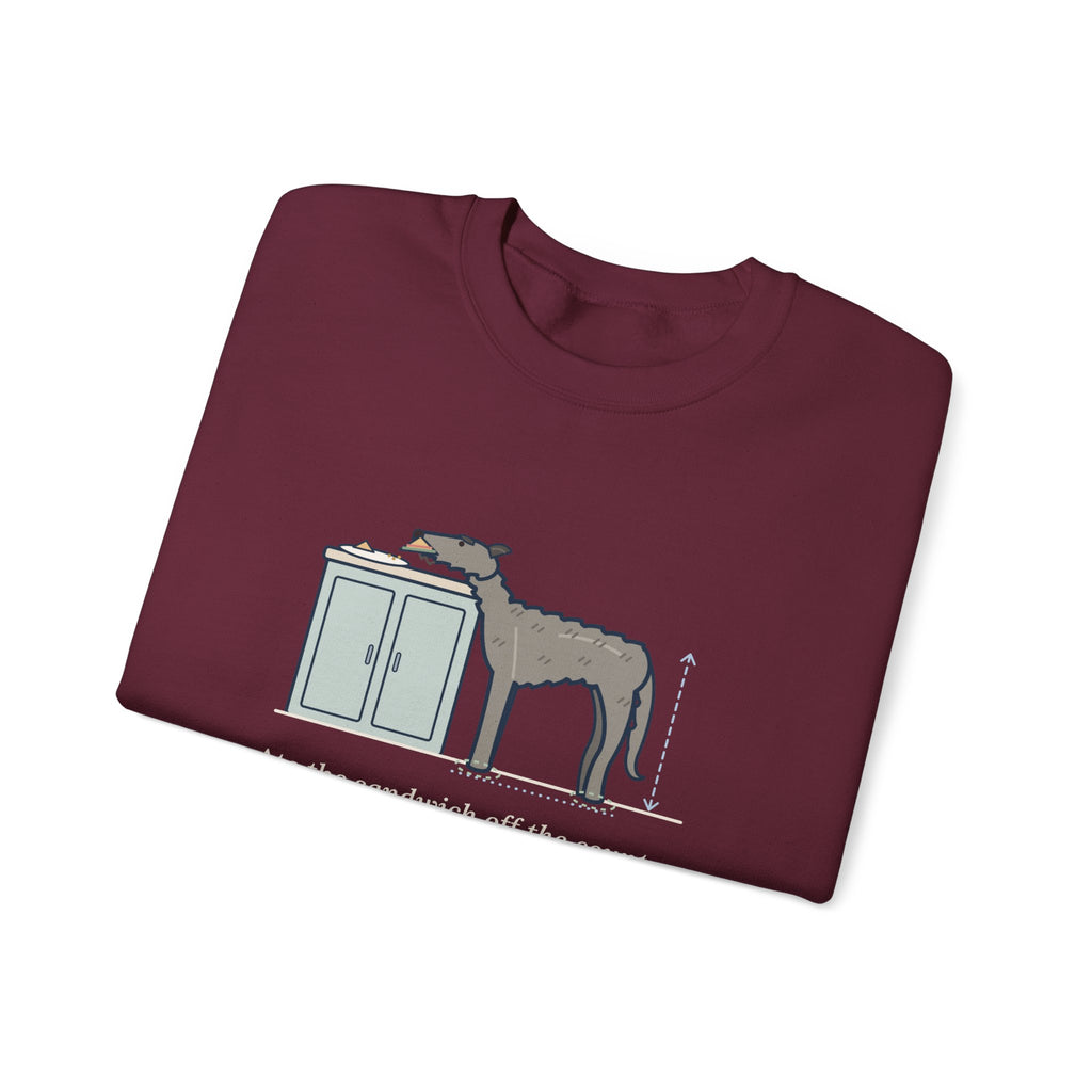 Irish Wolfhound Crewneck Sweatshirt - Sandwich Off the Counter Without Lifting a Paw