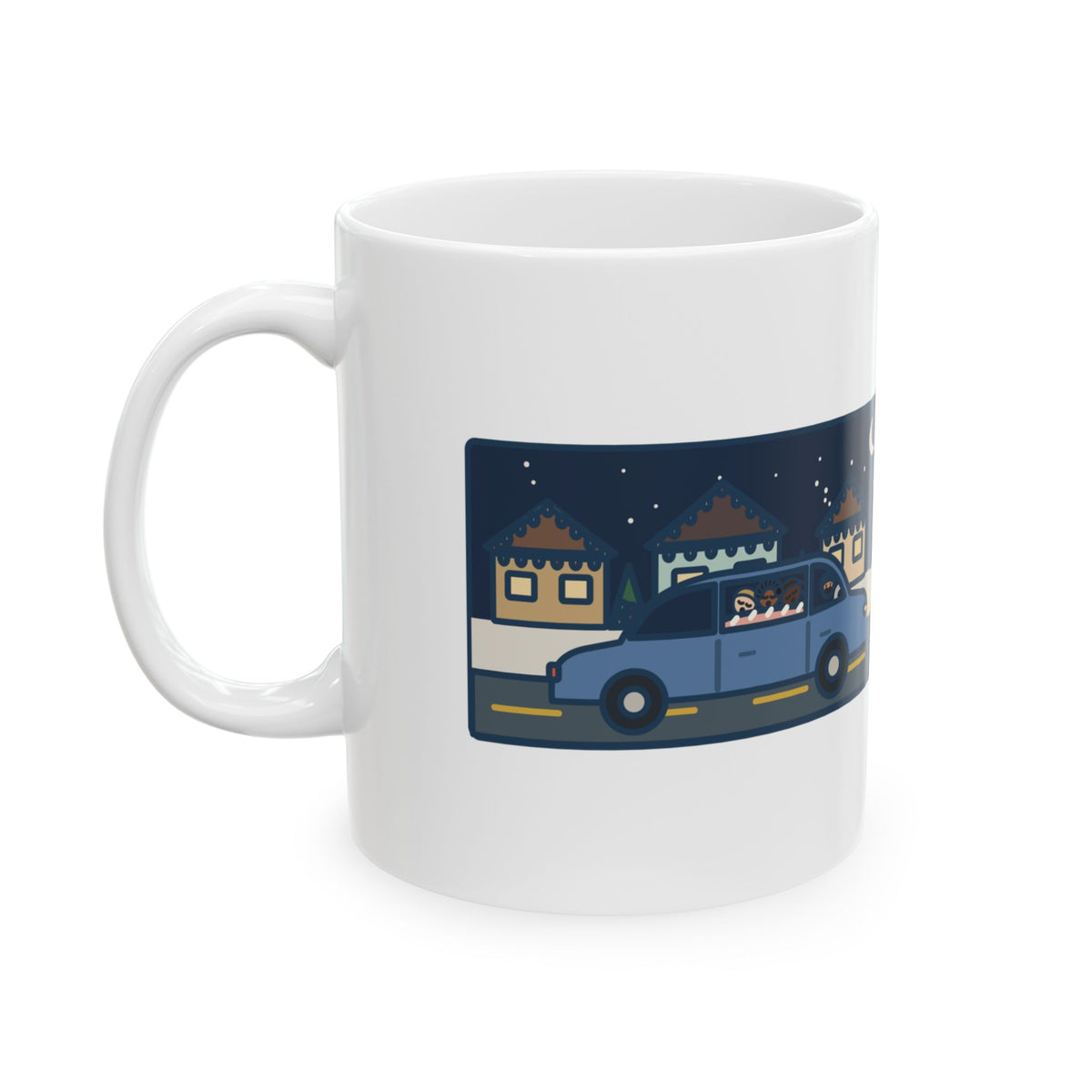 Christmas Lights Mug, Drove the Kids Around to See Them, All Three Asleep by the Second Street, Funny Coffee Mug 11oz