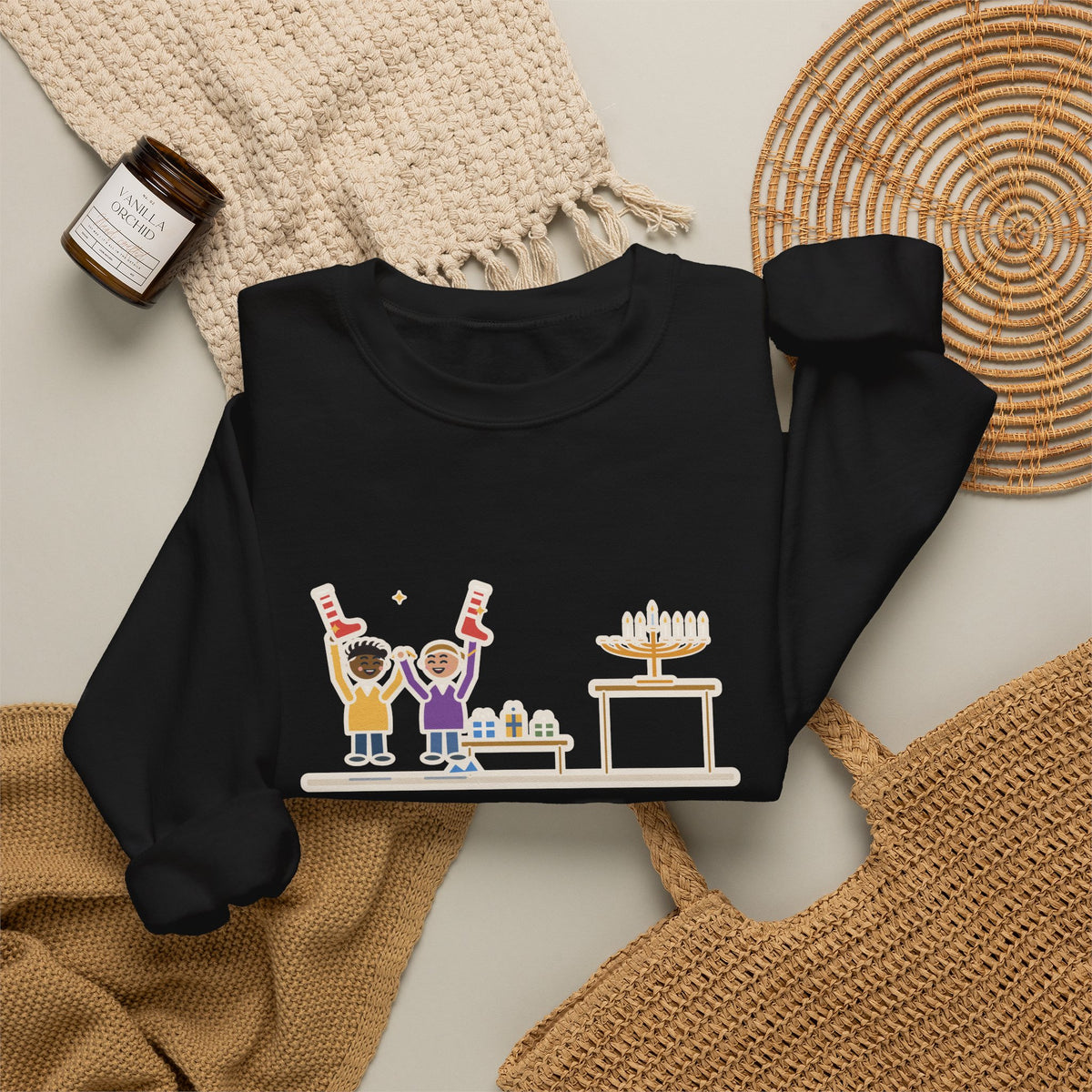 Hanukkah Sweatshirt, Eight Nights of Gifts, Night Six Was Socks, the Kids Cheered Anyway, Funny Night Six Crewneck