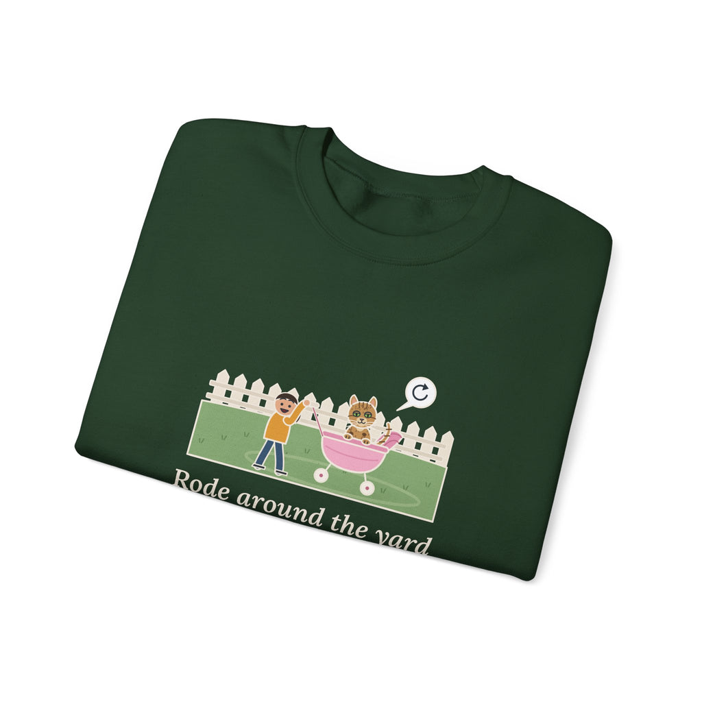 Australian Mist Cat Crewneck Sweatshirt - Rode Around the Yard in the Doll Stroller
