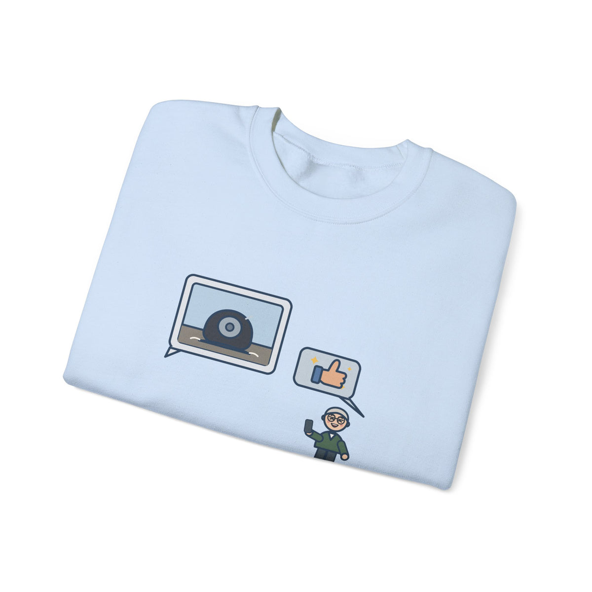 Funny Family Group Chat Crewneck Sweatshirt - Dad Said Awesome to My Flat Tire