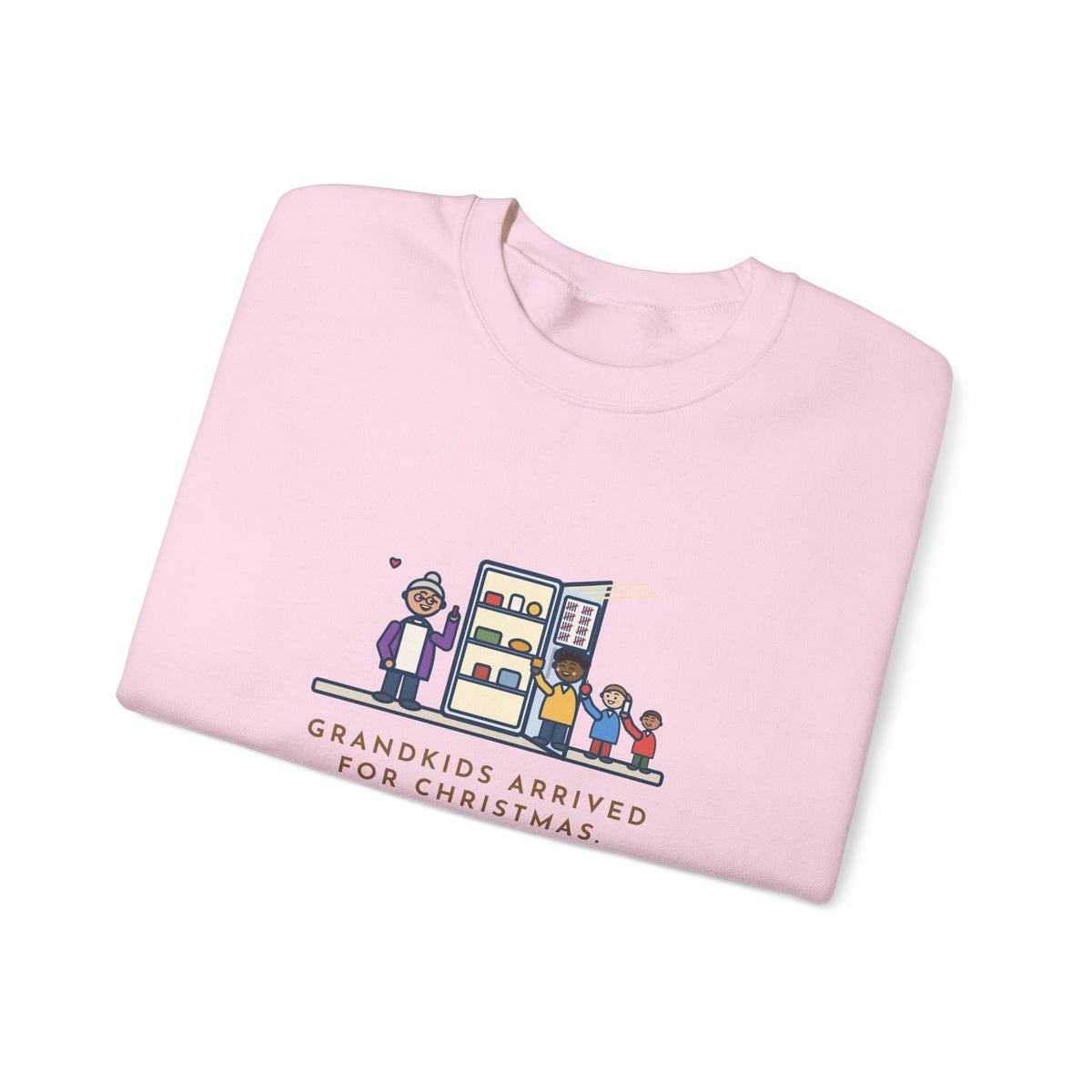Grandkids at Christmas Sweatshirt, Arrived for the Holiday, The Fridge Door Opened Forty Times in the First Hour