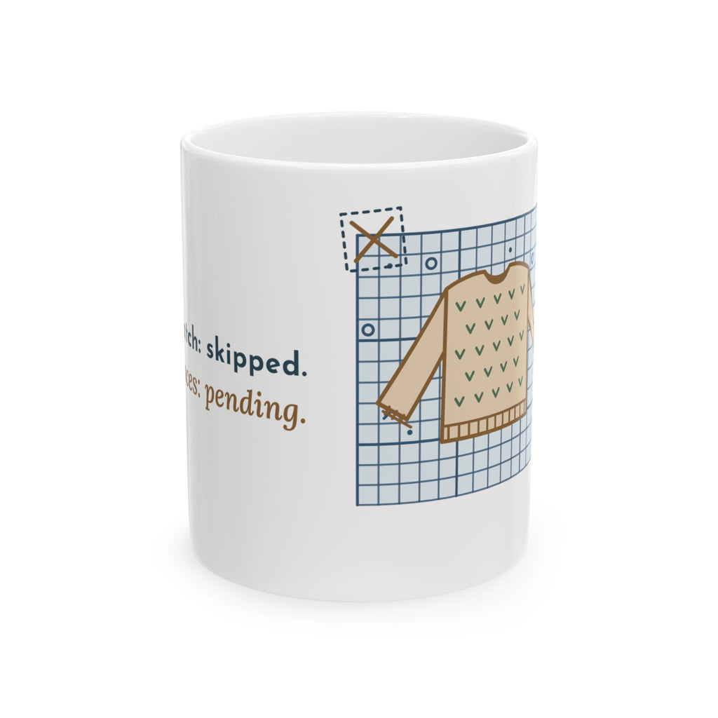 Knitting Coffee Mug - Gauge Swatch: Skipped. Consequences: Pending. Knitter Mug