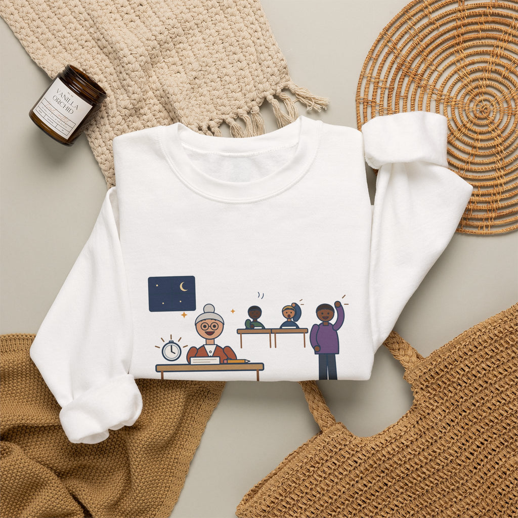 Adult Education Teacher Crewneck Sweatshirt - Grandma Finished the Math Section First