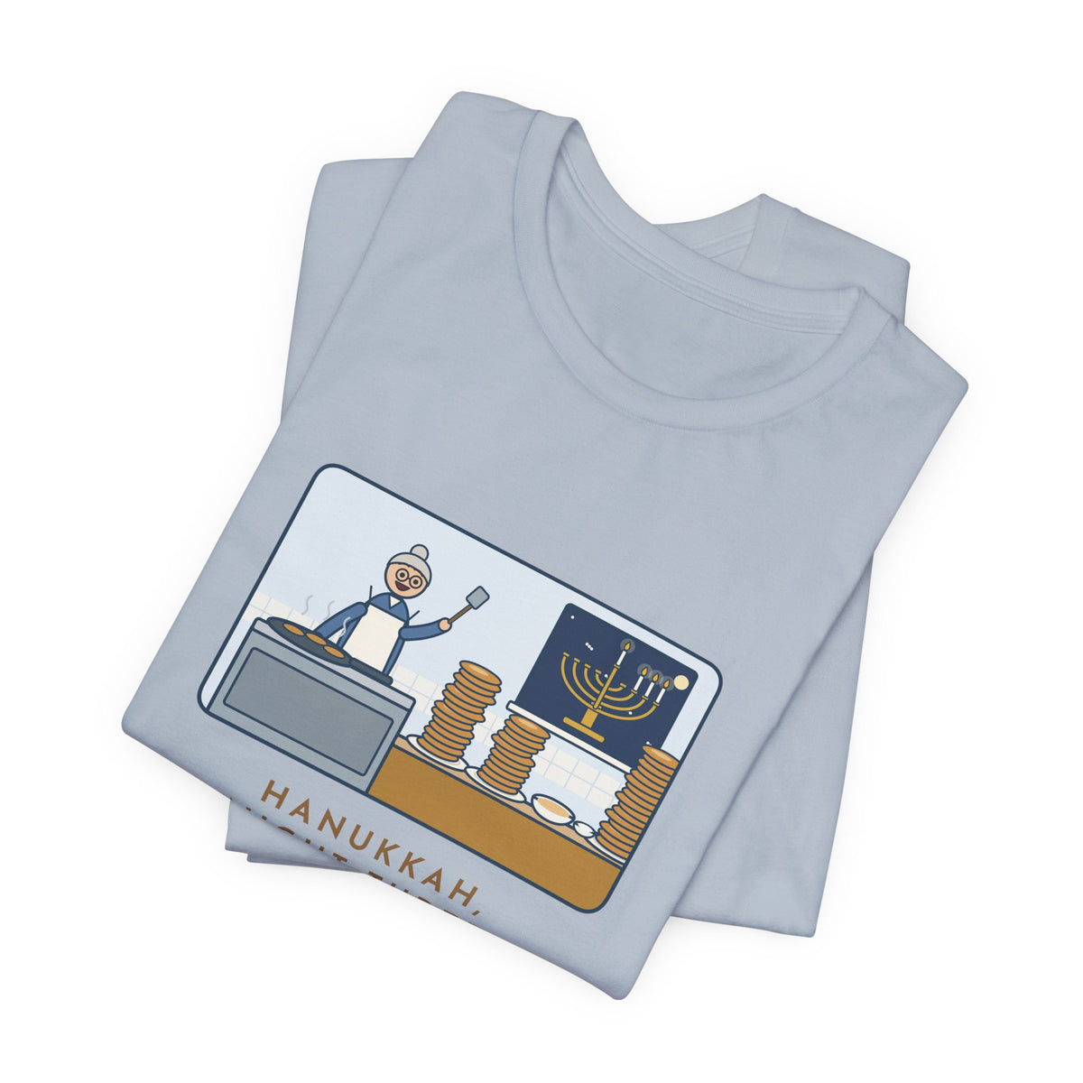 Funny Hanukkah T-Shirt, Night Three, Grandma Fried Two Hundred Latkes and Called It a Snack, Grandma's Kitchen Tee