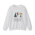 Christmas Tree Star Sweatshirt, Twenty Minutes on the Ladder Getting It Straight, Leaned Again by Morning, Funny Ladder and Star Crewneck