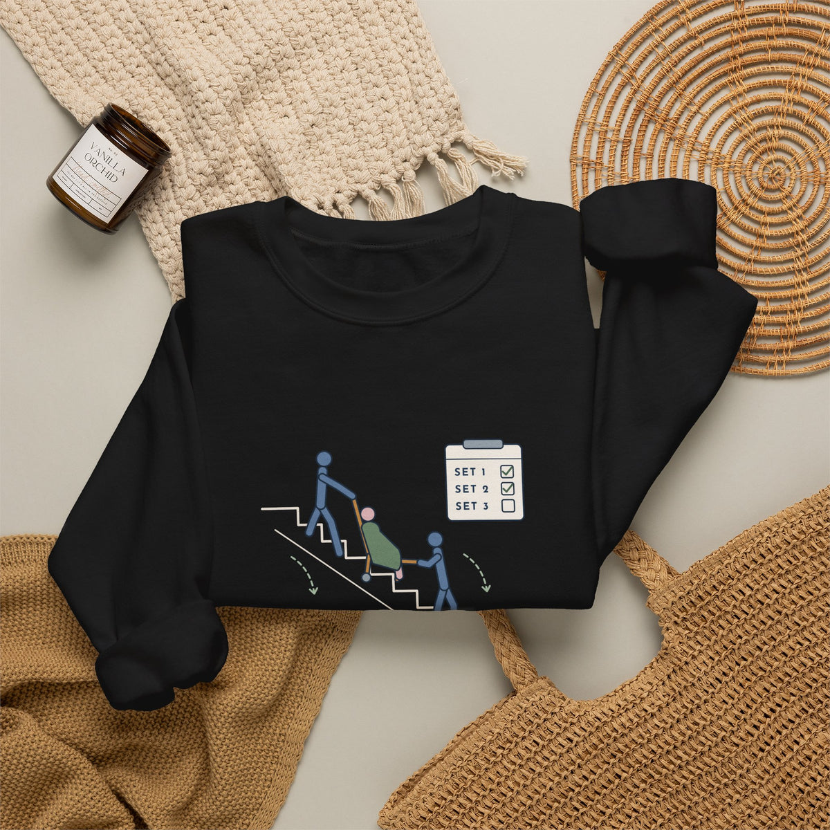 Paramedic Crewneck Sweatshirt - Leg Day: Third-Floor Walk-Up EMS Gift