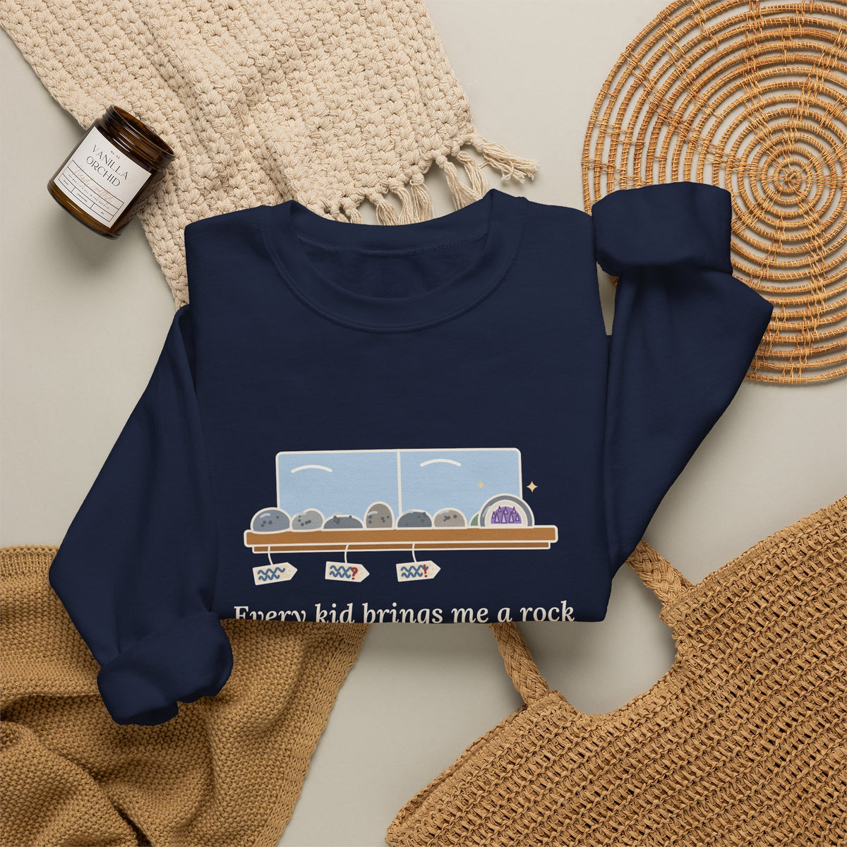 Earth Science Teacher Crewneck Sweatshirt - Every Kid Brings Me a Rock From Their Driveway