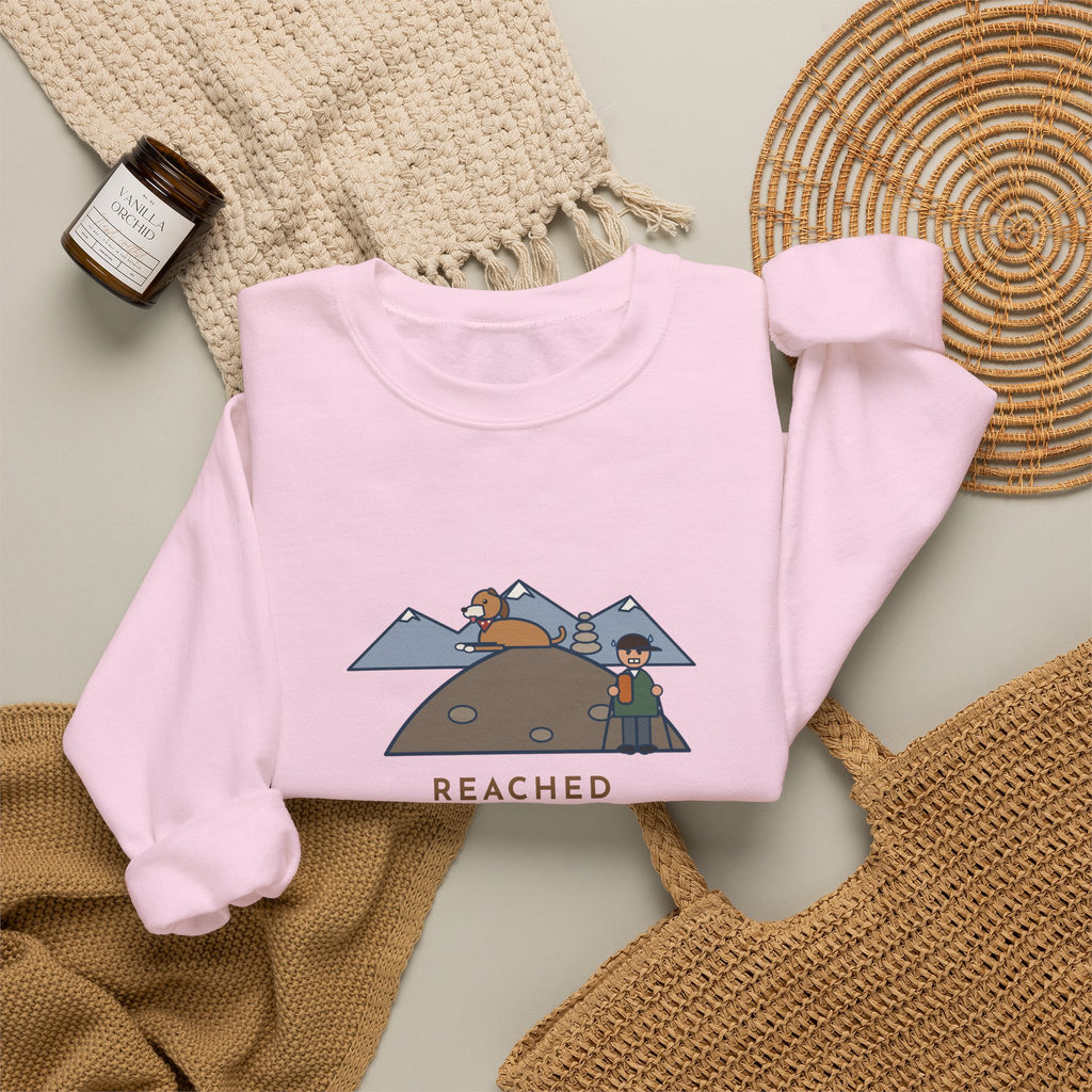 Funny Colorado Hiking Crewneck Sweatshirt - Summit Dog Got There an Hour Earlier