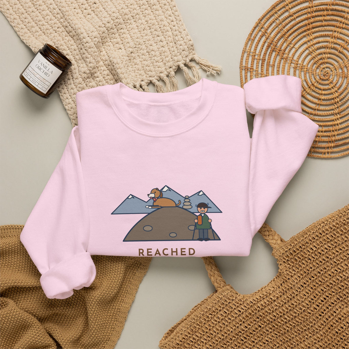 Funny Colorado Hiking Crewneck Sweatshirt - Summit Dog Got There an Hour Earlier