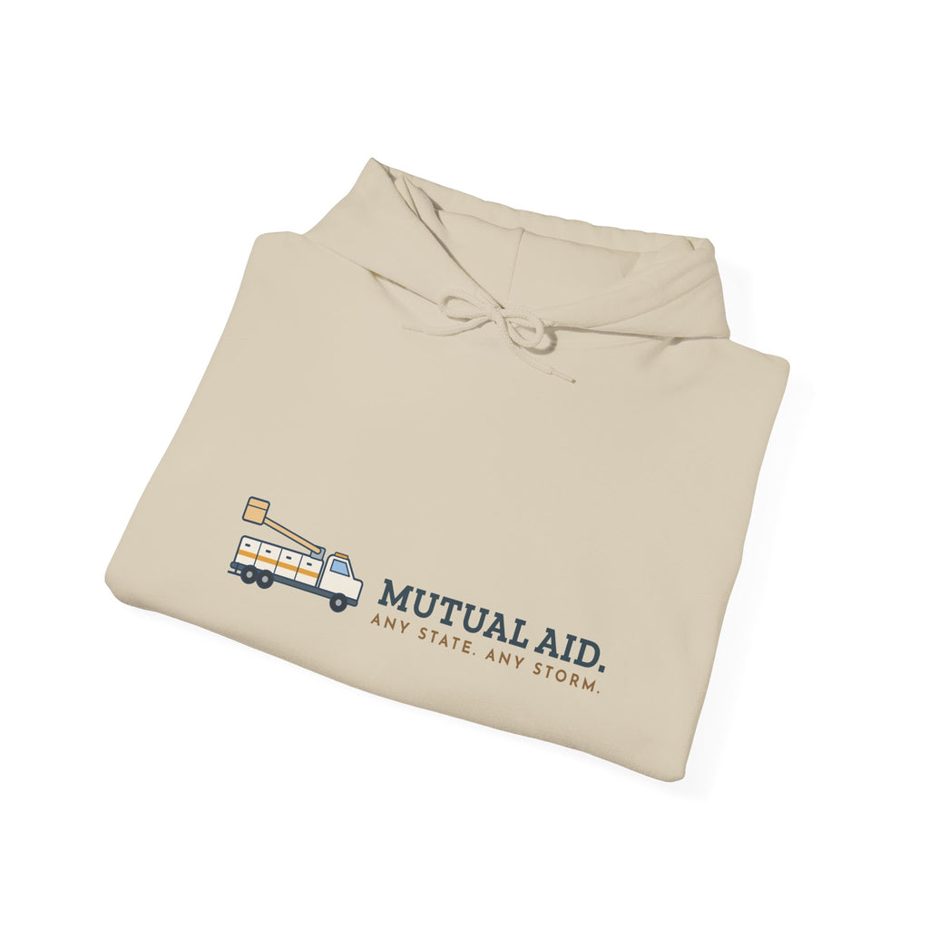 Lineworker Hoodie - Mutual Aid. Any State. Any Storm. Lineman Gift Hoodie