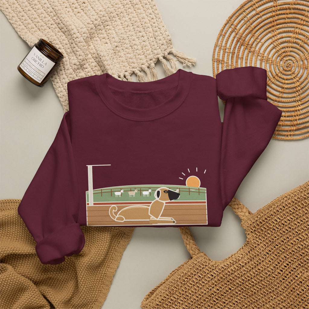 Anatolian Shepherd Crewneck Sweatshirt - Farm Dog Porch Watch Until Sunrise
