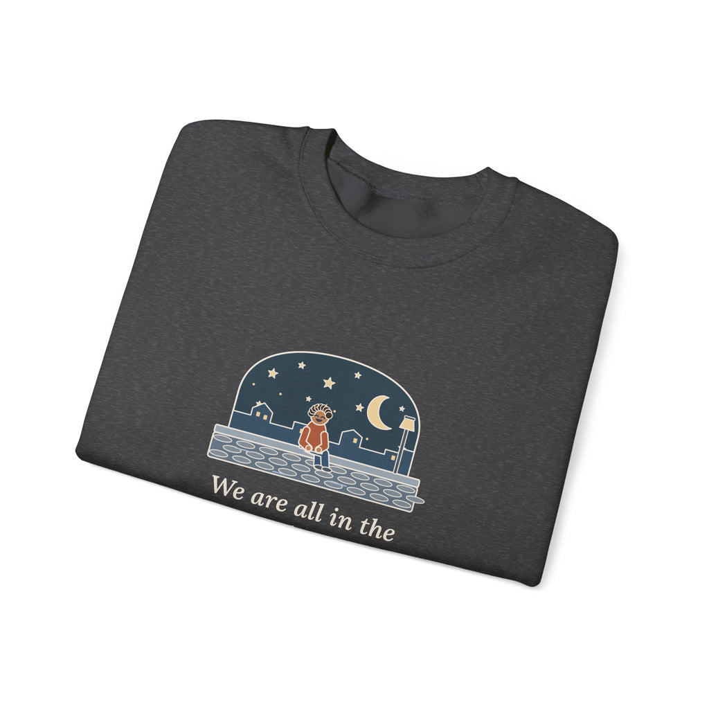 Some of Us Are Looking at the Stars Sweatshirt, Literary Oscar Wilde Quote Crewneck with Stargazer Curb