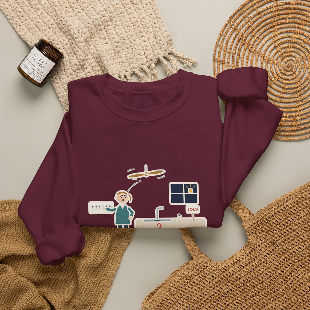 New Homeowner Sweatshirt, First Weekend Finding Which Switch Runs the Garbage Disposal, Funny Switch Plate Crewneck