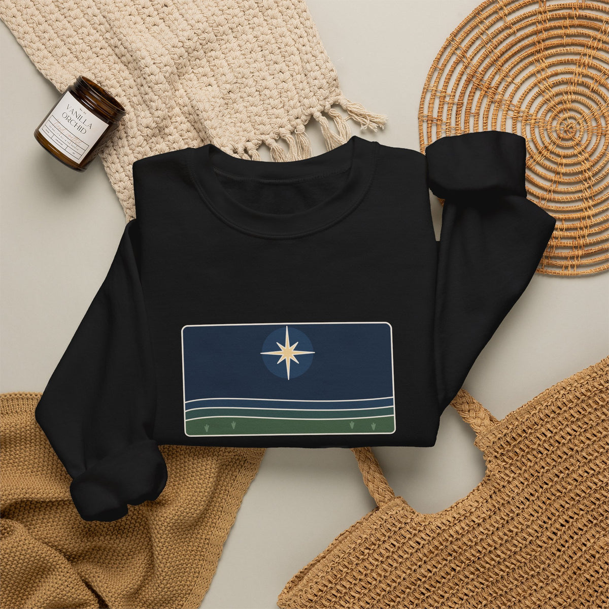 Good Tidings of Great Joy Sweatshirt, Christmas Luke 2:10 Quote Crewneck with Star over Field