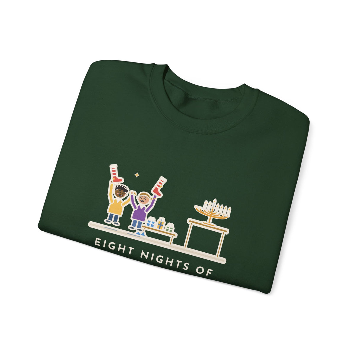 Hanukkah Sweatshirt, Eight Nights of Gifts, Night Six Was Socks, the Kids Cheered Anyway, Funny Night Six Crewneck
