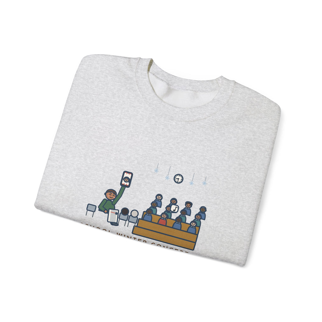 Winter Concert Sweatshirt, Sat for Ninety Minutes, My Kid Sang One Line in the Third Song, Funny Concert Night Crewneck