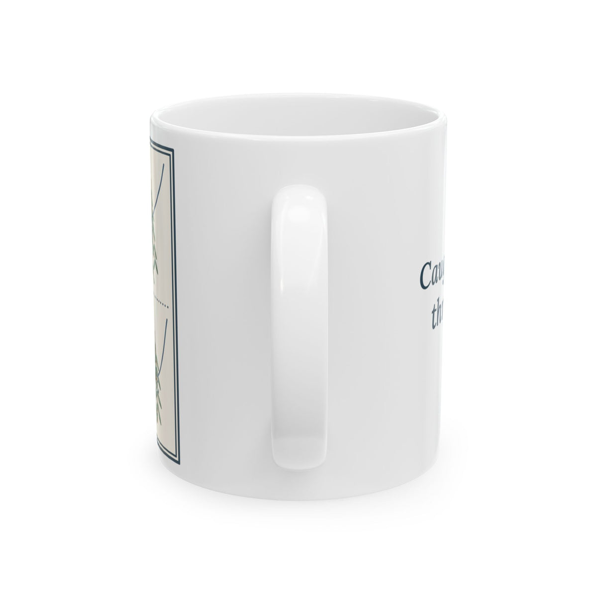 Fly Fishing Coffee Mug - Caught: One Trout, Three Willows Angler Gift Mug