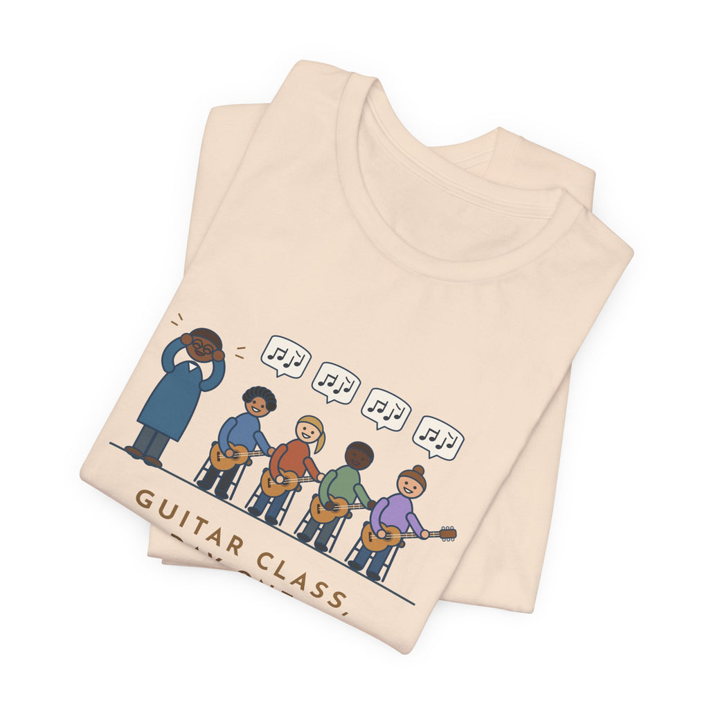 Guitar Class Teacher T-Shirt - Day One, Every Kid Found the Same Riff Funny Music Teacher Tee
