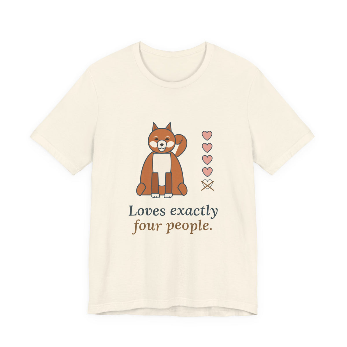 Akita T-Shirt - Loves Exactly Four People Funny Loyal Akita Owner Tee