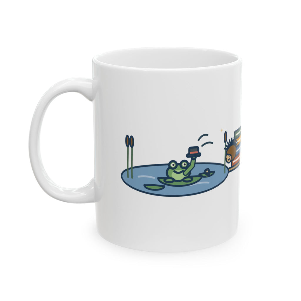 Dickinson Quote Mug, I'm Nobody Poem, Literary Frog and Hedgehog Coffee Mug 11oz
