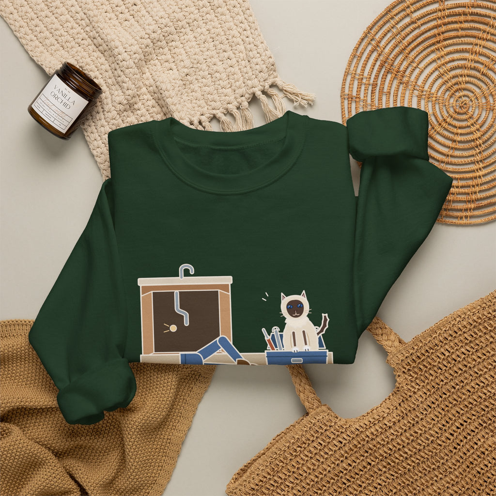 Birman Cat Crewneck Sweatshirt - Toolbox Seat for the Kitchen Sink Repair