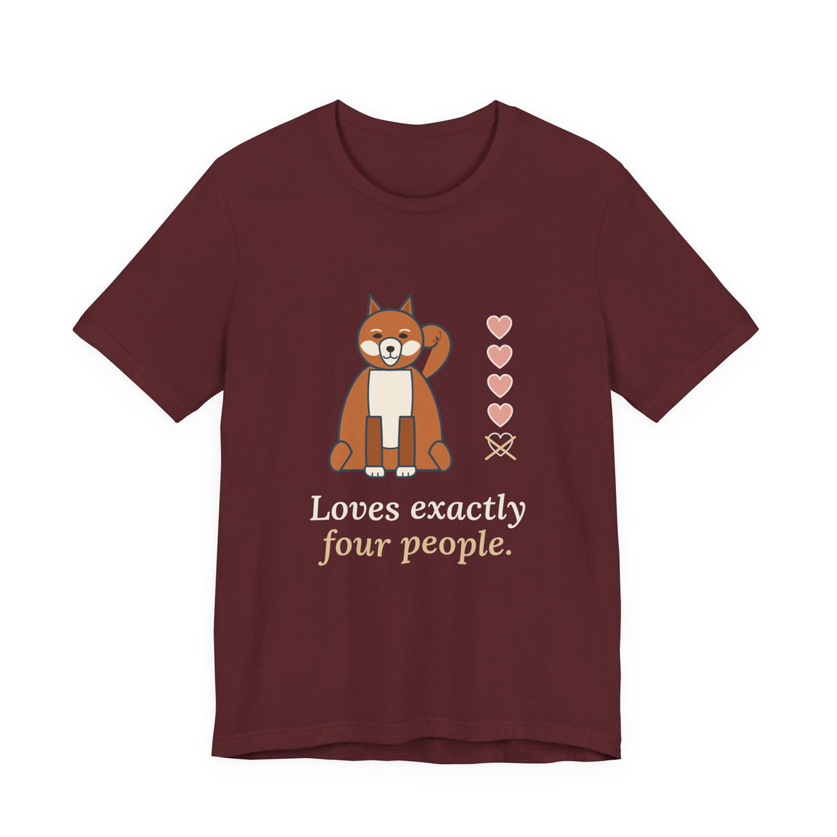 Akita T-Shirt - Loves Exactly Four People Funny Loyal Akita Owner Tee
