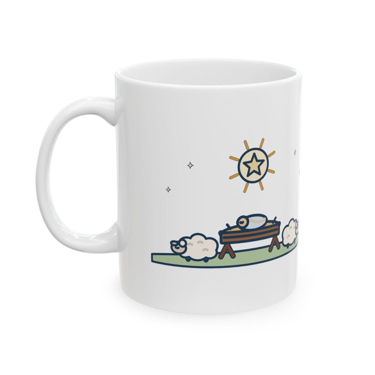 Anonymous Quote Mug, Away in a Manger, Christmas Manger and Lambs Coffee Mug 11oz