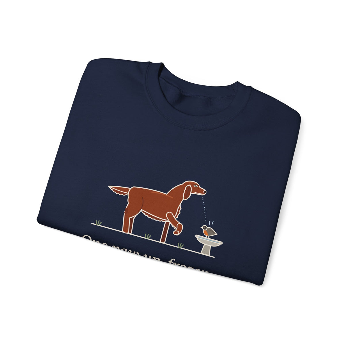 Irish Setter Crewneck Sweatshirt - One Paw Up, Frozen, A Robin Landed Dog Lover Gift