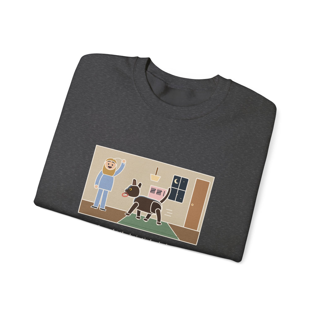 Burmese Cat Sweatshirt, Brought the Hair Tie Back Eleven Times, Funny Hallway Fetch Crewneck
