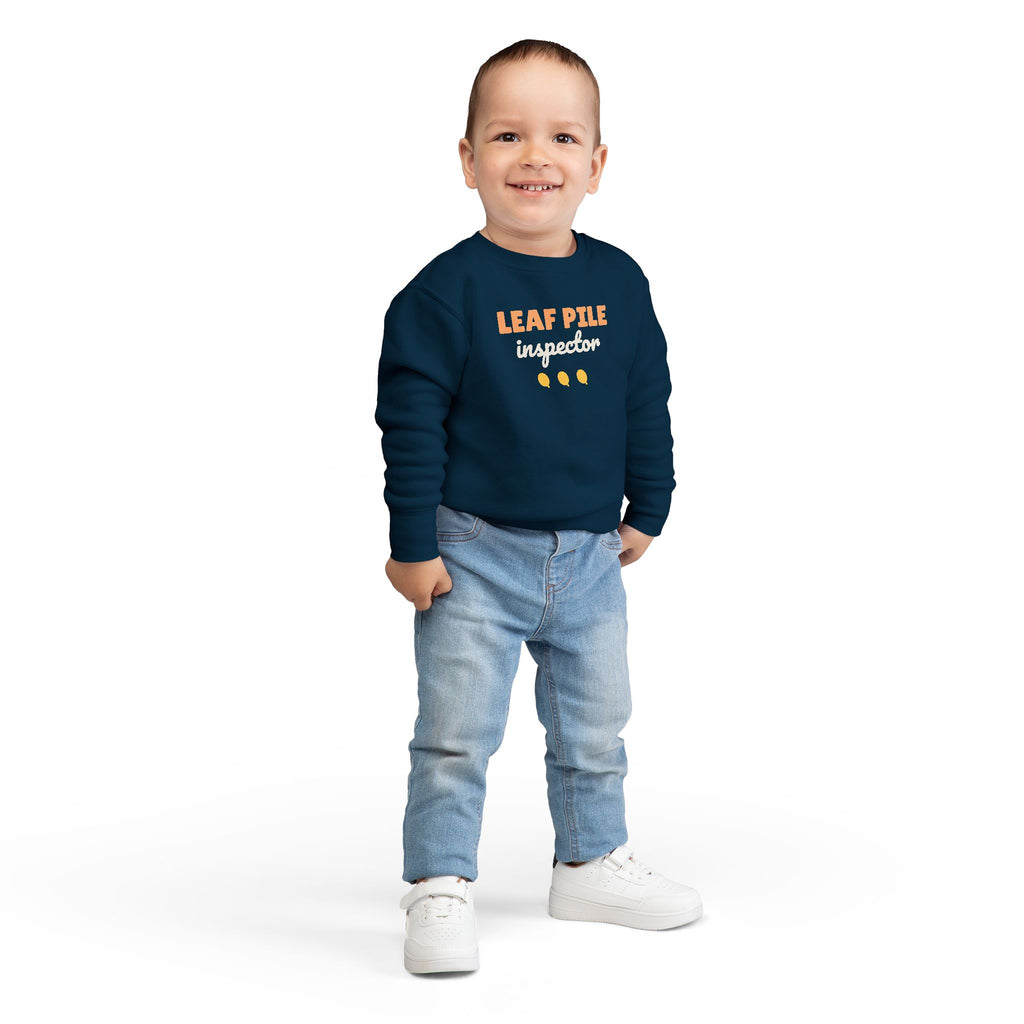 Leaf Pile Inspector Toddler Sweatshirt, Autumn Toddler Crewneck