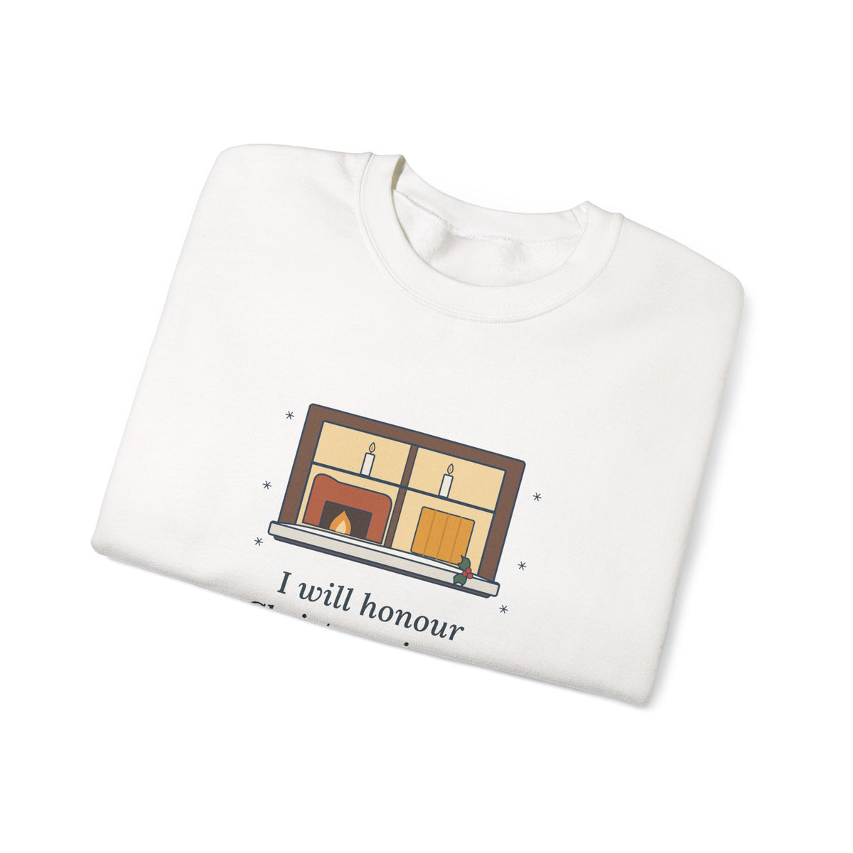 I Will Honour Christmas in My Heart Sweatshirt, Christmas Dickens Quote Crewneck with Candlelit Window