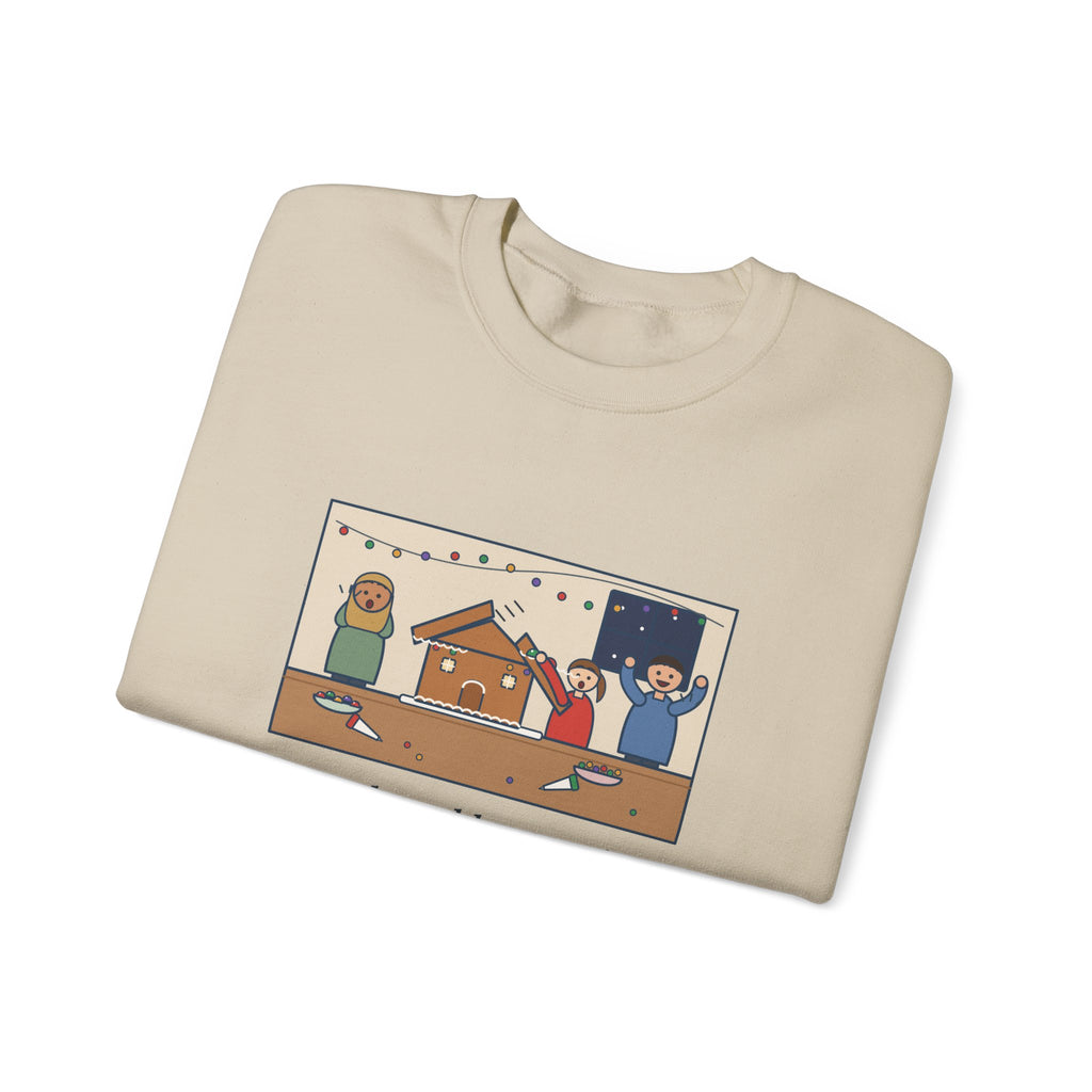 Gingerbread House Sweatshirt, The Roof Slid Off at the Second Gumdrop, Funny Holiday Baking Night Crewneck