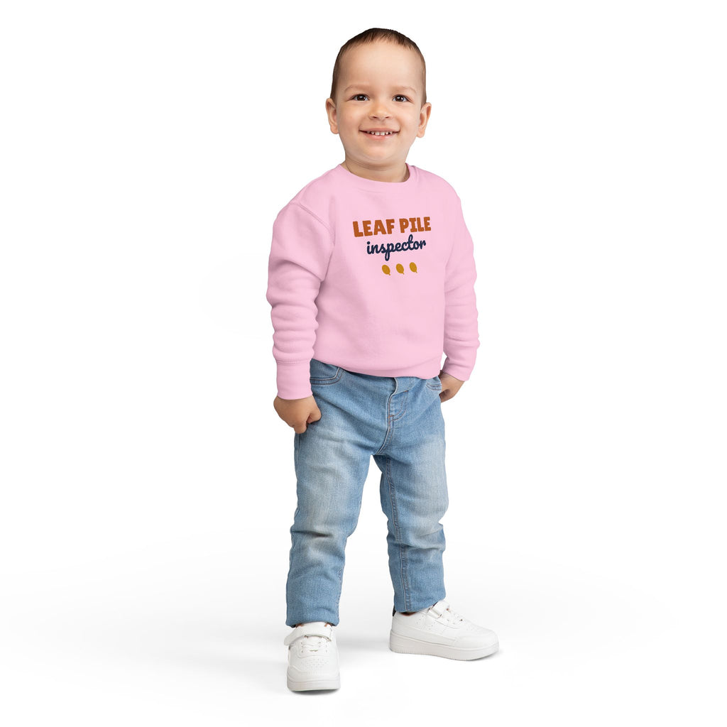Leaf Pile Inspector Toddler Sweatshirt, Autumn Toddler Crewneck