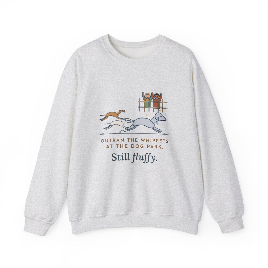 Bedlington Terrier Crewneck Sweatshirt - Outran the Whippets, Still Fluffy