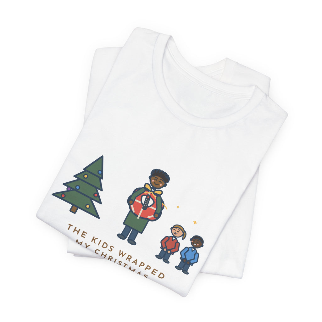 Funny Christmas Present T-Shirt, The Kids Wrapped It Themselves, It Was the TV Remote, Proud Wrappers Tee