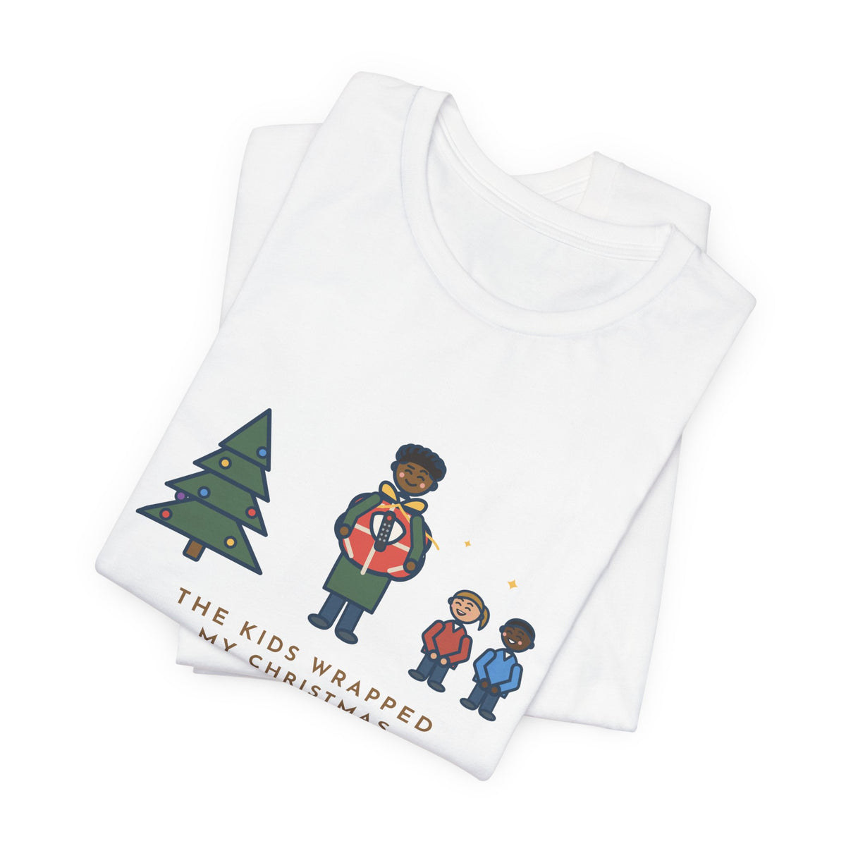 Funny Christmas Present T-Shirt, The Kids Wrapped It Themselves, It Was the TV Remote, Proud Wrappers Tee