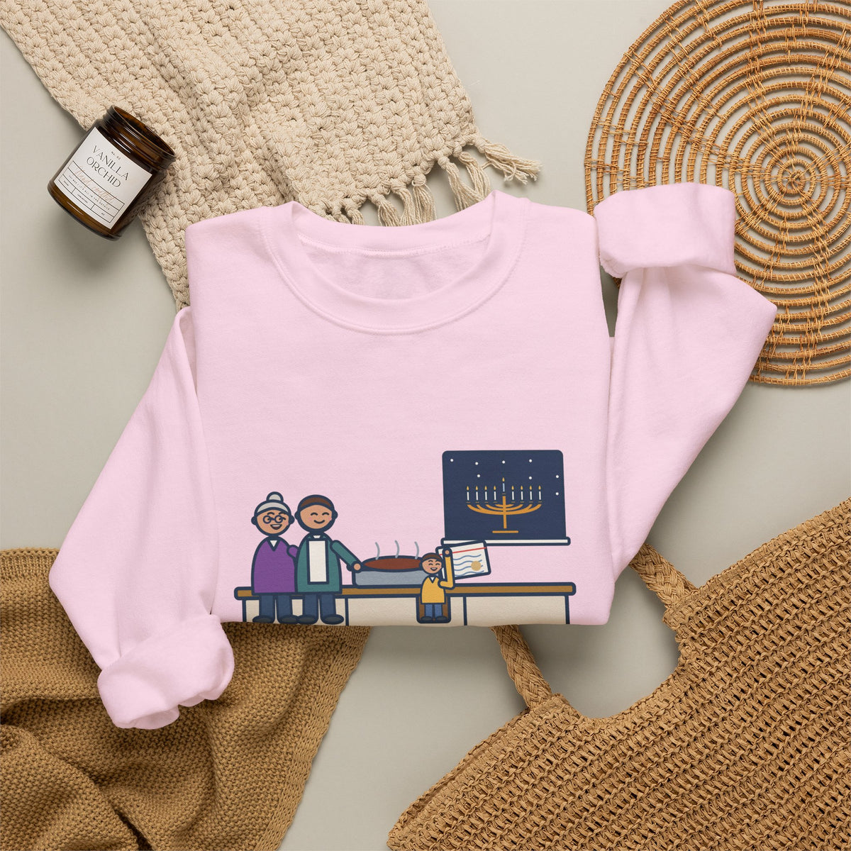 Hanukkah Brisket Sweatshirt, Grandma's Recipe, Three Generations, the Same Index Card, Funny Recipe Card Crewneck