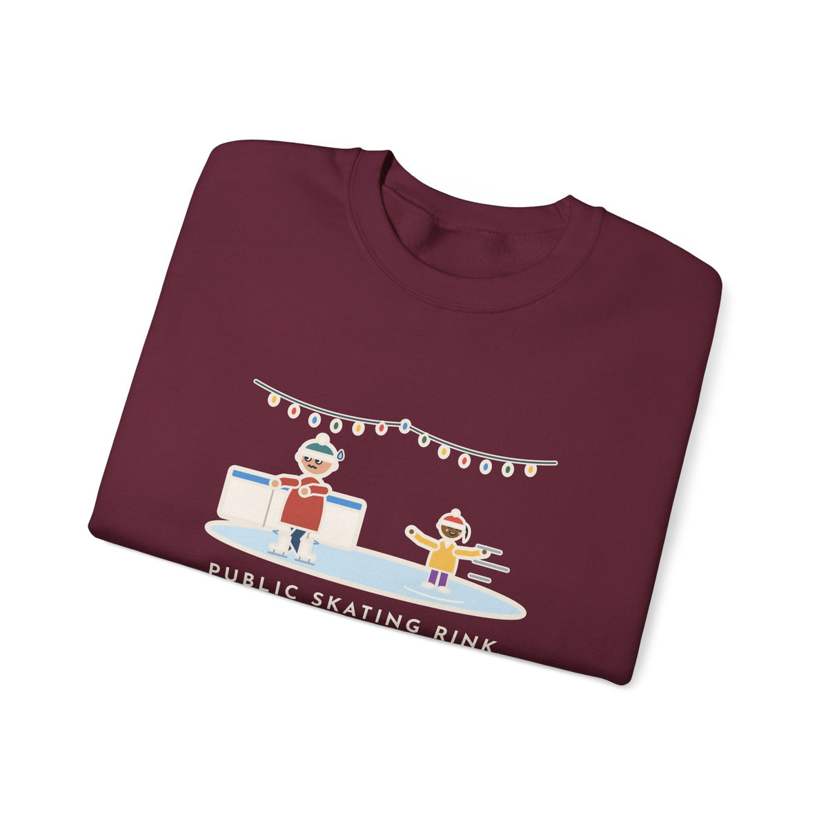 Ice Skating Sweatshirt, Held the Wall for an Hour, A Six-Year-Old Skated Past Me Backward, Funny Outdoor Rink Crewneck
