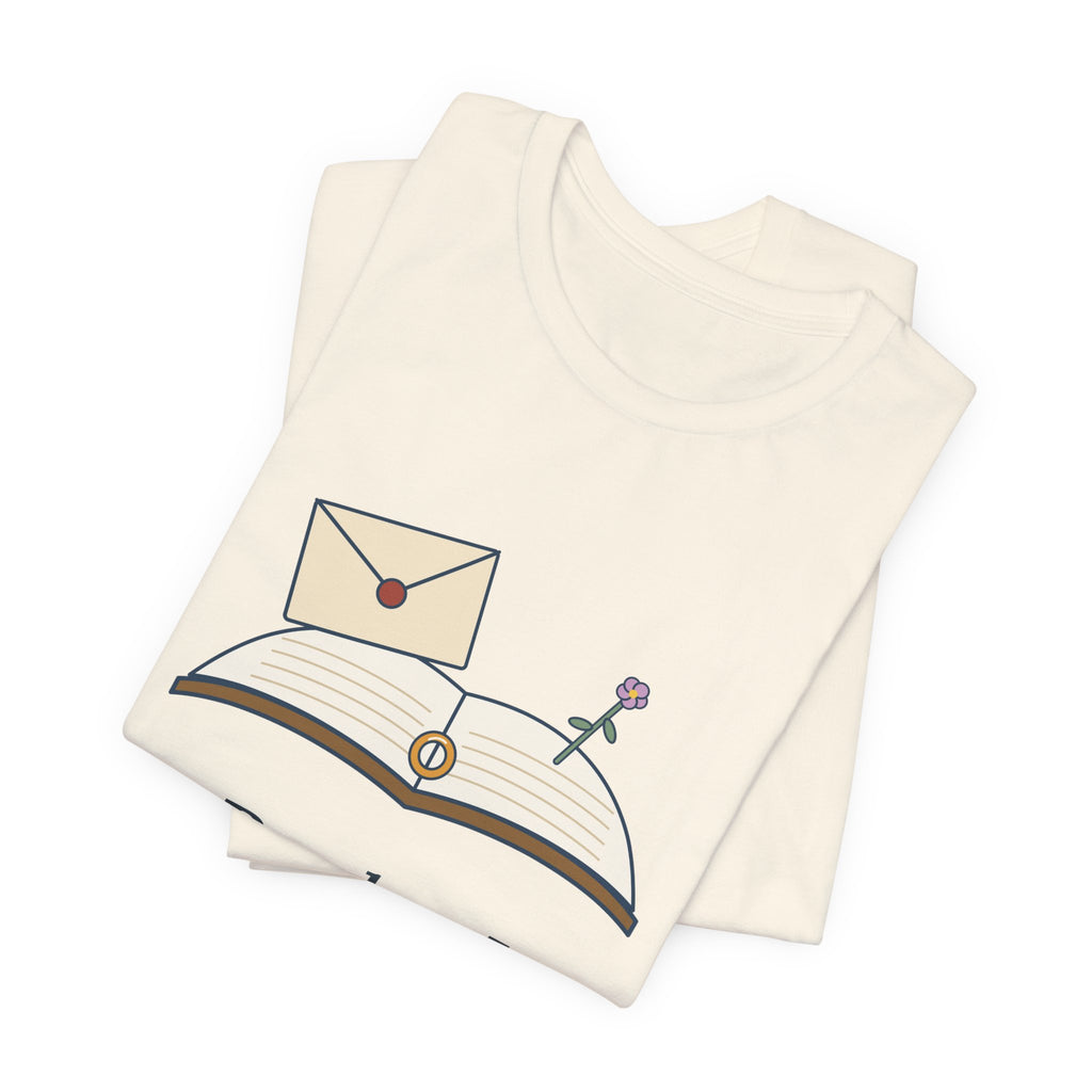 Brontë Quote T-Shirt, Reader, I Married Him, Wedding Letter and Ring Tee