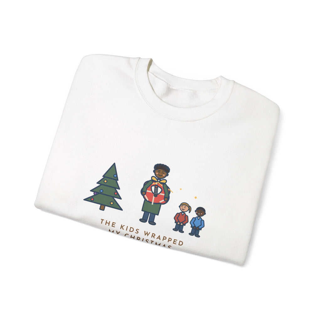 Christmas Present Sweatshirt, The Kids Wrapped It Themselves, It Was the TV Remote, Funny Proud Wrappers Crewneck