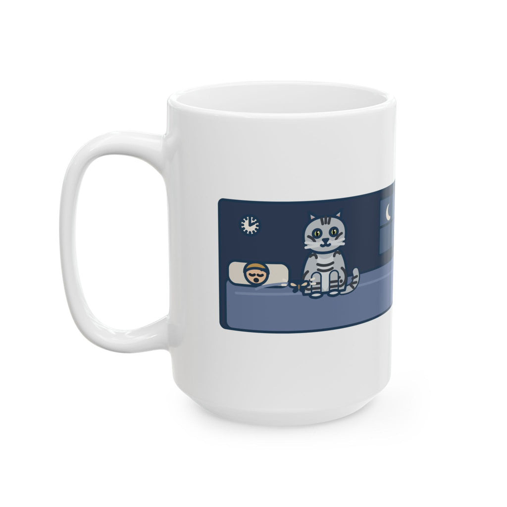 Large American Shorthair Mug 15oz - Night Moth Gift From a Silver Tabby